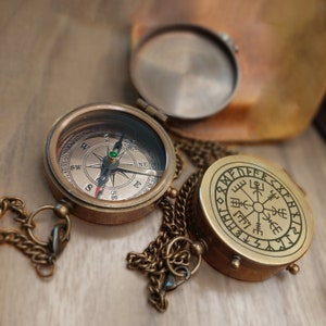 PERSONALIZED Engraved Compass, Working Functional Compass, Baptism Gift, Wedding Gift, Groomsmen Gift, Father&#39;s Day Gift Set