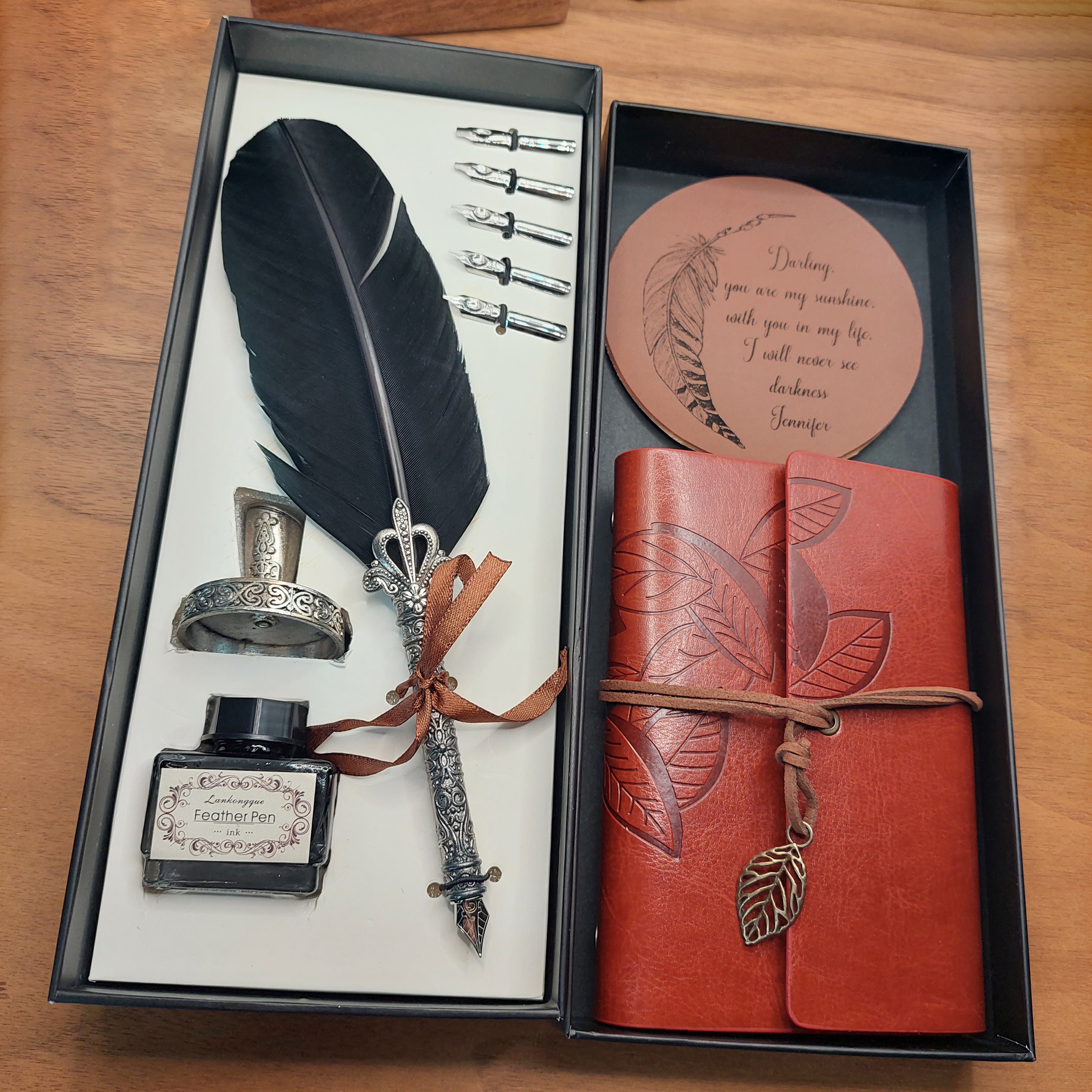 Vintage Calligraphy Set ‘The Art of Writing’ Includes Quill, Ink, Stamps,  Wax