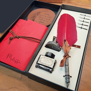 PERSONALISIERTES Kalligraphie Set mit Journal / Muttertags Geschenk Set / Kalligraphie Kit / Schreibfeder / Schreibfeder / Schreibfeder und Tinte
