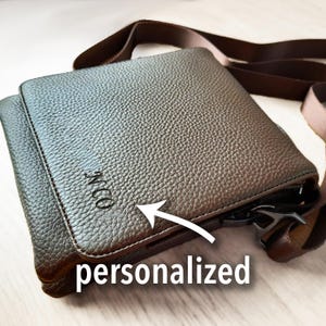 Sac à bandoulière pour homme personnalisé en cuir végétalien, sac à bandoulière petite amie, sac messager pour elle, cadeau pour adolescente