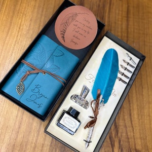 Kalligraphie GESCHENKSET Mit Journal - Personalisiertes Kalligraphie Stifte Set - Kalligraphie Kit - Geschenk für Muttertag - Jubiläums Geschenk Set
