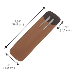 Gepersonaliseerde leren etui met schermstyluspen - etui - pennenset met monogram - cadeau met logo voor medewerkers, cadeau voor vader