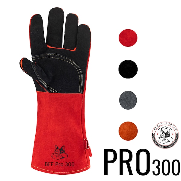 Pro 300 feuerfeste Aramid Grillhandschuhe Kamin Ofen Schweißer Handschuhe Unisex in Orange / Schwarz / Grau / Pink / Hellgrau