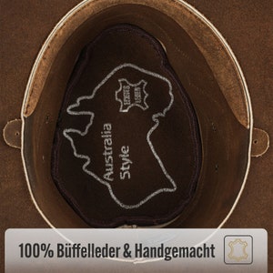 STAMP Herren Western Reiten Cowboy Leder Hut Braun Bild 4
