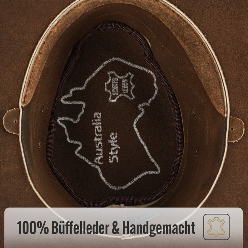 STAMP Herren Western Reiten Cowboy Leder Hut Braun Bild 4