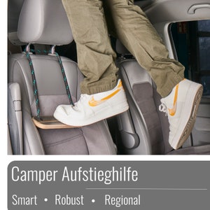 HOLZI Aufstiegshilfe Vans mit Hochdach Trittstufe Trittleiter Camper Aufstelldach VW California Beach Mercedes-Benz Marco Polo smarte Tablet