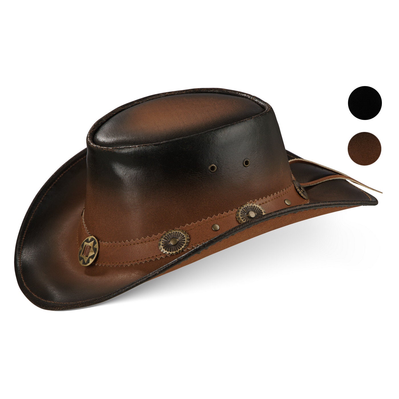 CAPPELLO WESTERN BULLHIDE PELLE NERA