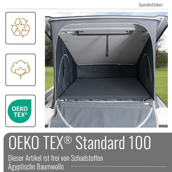 Spannbettlaken VW T6.1 California Aufstelldach / Pop Up Roof OEKO-TEX® in Grau Camper