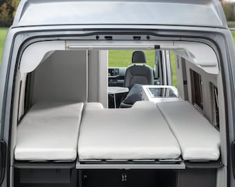 Lenzuolo con angoli VW Grand California 680 letto posteriore in 3 pezzi in camper bianco