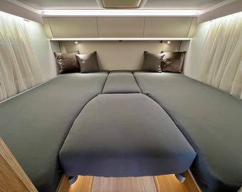 Sábana bajera ADRIA Matrix Supreme cama trasera cama alta autocaravana camper OEKO-TEX 5 piezas Gris 670 sl - dl, mb 670 sl - dl, Axess 650 sl - dl.