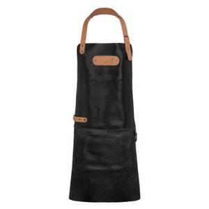 BARMAN Barista Cracker Leather Apron Grill Apron BBQ and Work Apron Antique Black