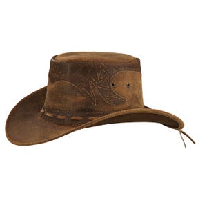 STAMP Herren Western Reiten Cowboy Leder Hut Braun Bild 10