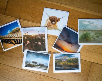 Set of Scottish Greetings Cards // Note Cards // Blank Cards // Highland Cow // Arran // Beach // Highlands