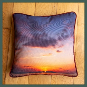Isle of Arran Photograph Cushion // Arran Sunset // Handmade Photograph Cushion from Scotland // Scottish Island