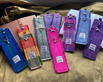 Scottish Bookmarks // Harris Tweed - Tartan Highland Cow, Thistle, Stag, Scottie Dog // Handmade in Scotland // Book Club Gift