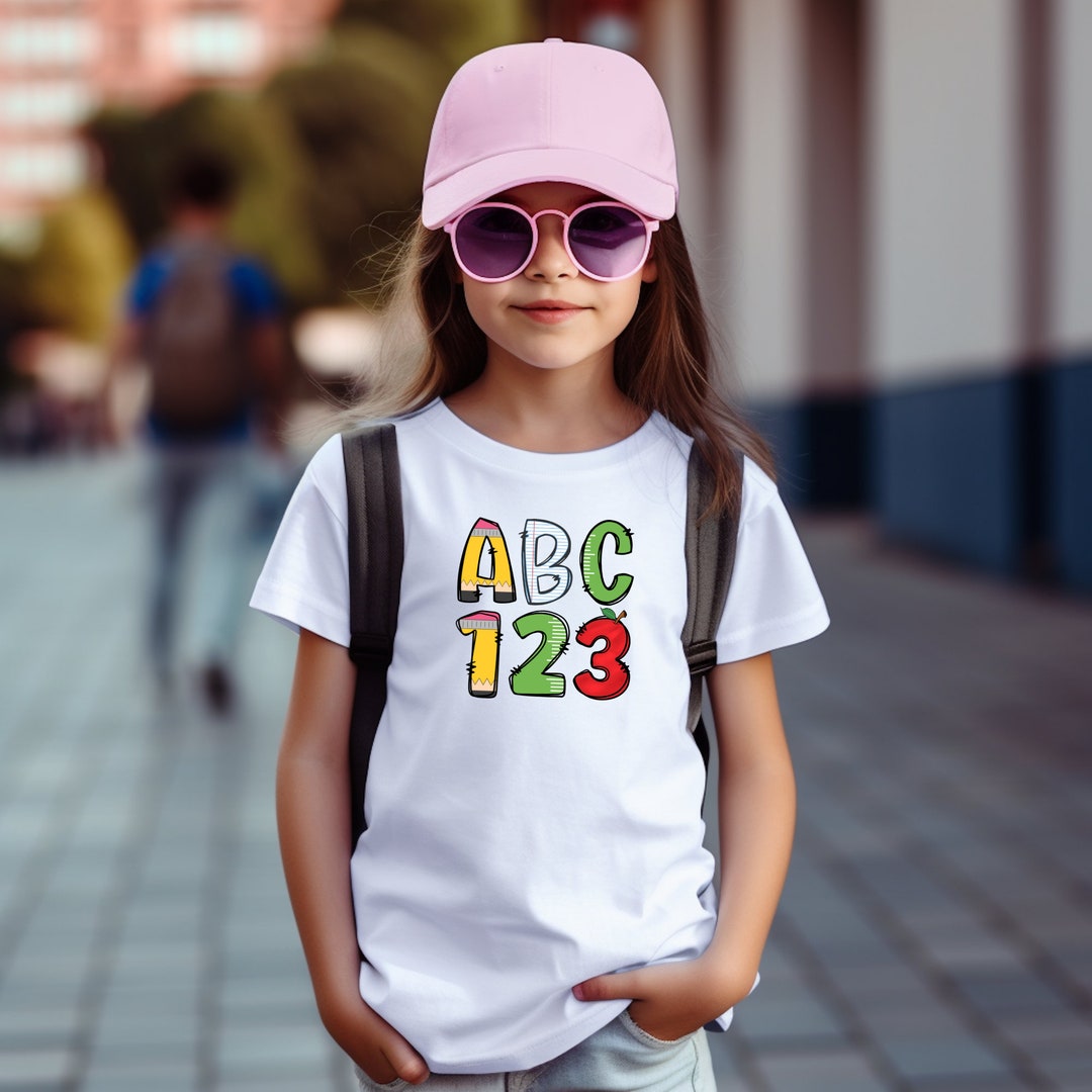 ABC 123 Back To School Tee Teacher Tshirt Kindergarten Shirt Pre k ABC 123 Back To School Tee Teacher Tshirt Kindergarten Shirt Pre k