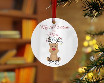 My 1st Christmas as Mom Ornament, Customized First Christmas as Mom Ornament, Custom Ornament, Christmas Ornament, Gift for New Mom