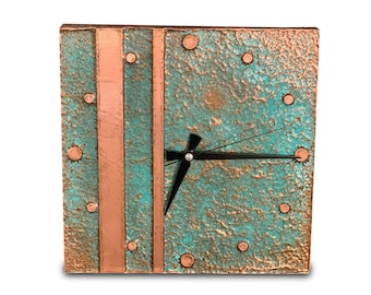 Handmade Rusted Wall Clock | Copper Wall Clock | Oxidized Copper Wall Clock | Copper Patina Wall Clock | Rustic Decor | Perfect Gift for Him