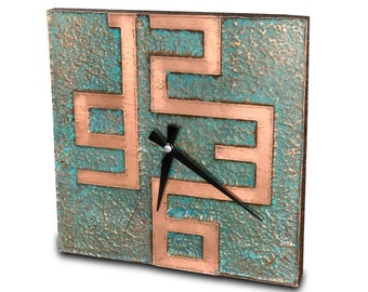 Rusted Wall Clock | Copper Wall Clock | Oxidized Copper Wall Clock | Copper Patina Wall Clock | Rustic Decor | Perfect Gift for Him