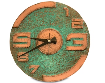 Handmade Rusted, Copper Patina Wall Clock, Oxidized Copper Wall Clock | Copper Patina Wall Clock | Rustic Decor | Perfect Gift for Her