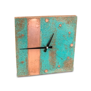 Copper Wall Clock | Handmade Rusted Wall Clock | Oxidized Copper Wall Clock | Copper Patina Wall Clock | Rustic Decor | Perfect Gift for Him
