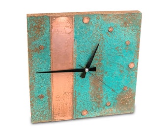 Copper Wall Clock | Handmade Rusted Wall Clock | Oxidized Copper Wall Clock | Copper Patina Wall Clock | Rustic Decor | Perfect Gift for Him