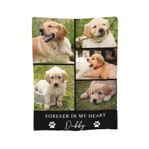 Personalized Dog Memorial Blanket: Custom Photo Flannel Throw
