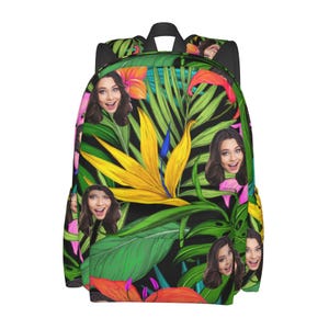 Custom Photo Pattern Backpack: Personalized Name Travel Bag