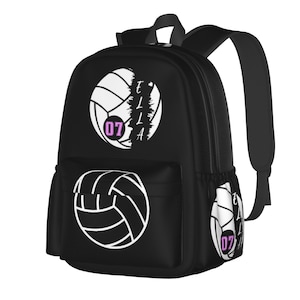 Personalisierter Namensrucksack mit Beachvolleyball für Tochter oder Sohn, individuelles Geschenk für Mädchenjungen, personalisierte Beachvolleyball-Schultasche für das Schulteam