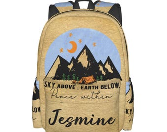 Personalized Camping Backpack: Custom Name Travel School Bag