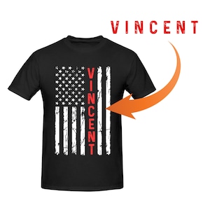 Custom Name USA Flag T-Shirt: Personalized American Pride Gift