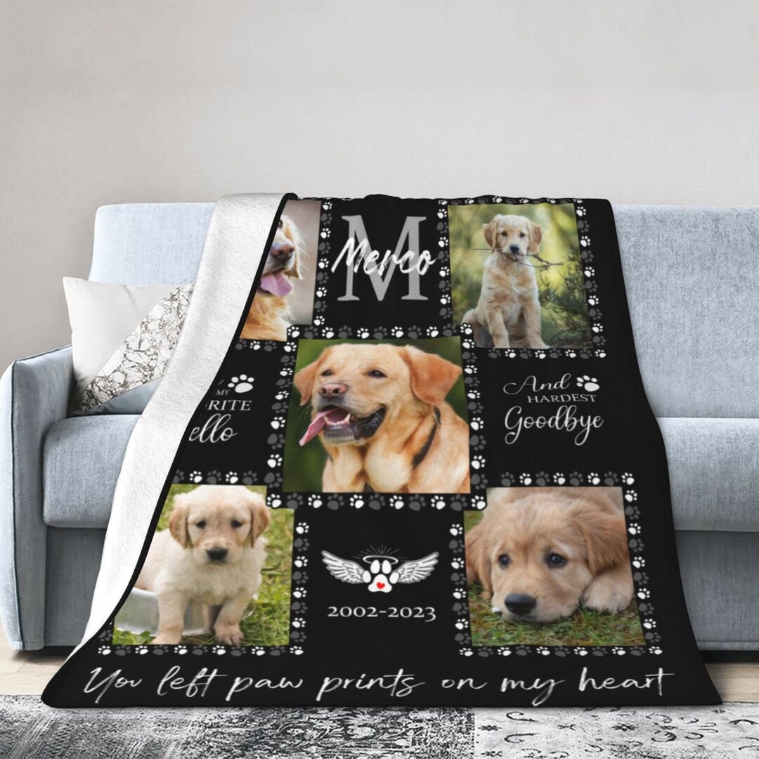 Personalize Dog Memorial Blanket With Photo for Dog Loss, Custom in ...