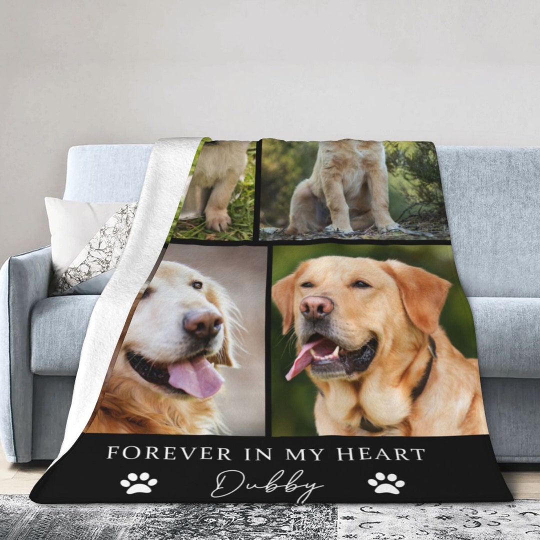 Personalized Dog Memorial Blanket With Photo for Dog Loss Etsy