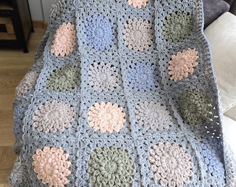 Chunky knit blanket, cozy handmade throw, neutral home decor, gift for her
