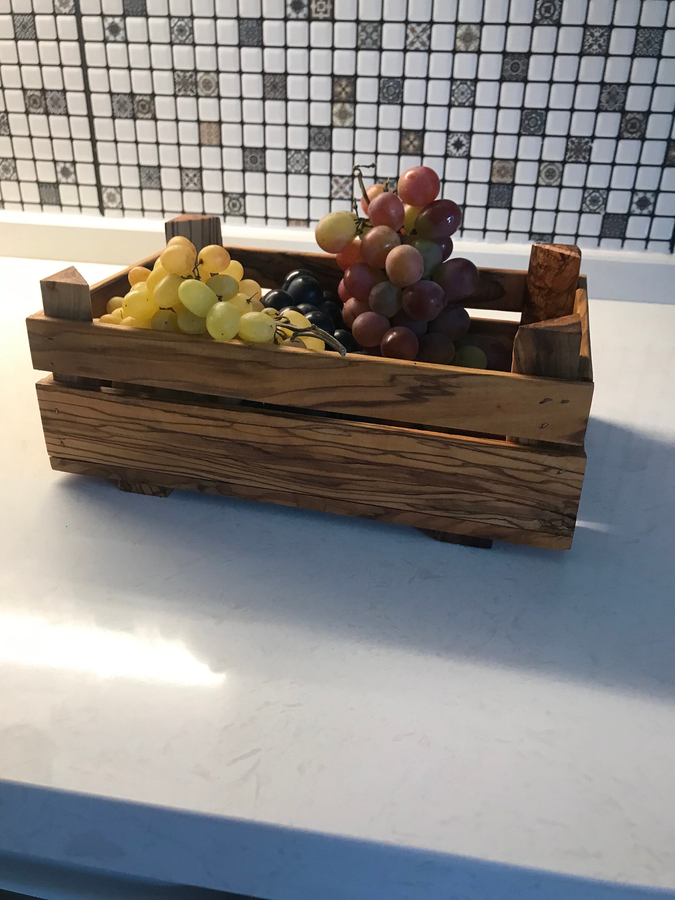 Wooden Fruit Basket, Olive Wood Basket, Vegetable Storage, Pantry  Organization, Kitchen Decor 