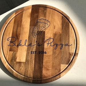 Pizza Serving Board, Wedding Year Est Gift, Pizza Oven Gift, Cooking Gift, Wine Lover Gift, Engraved Wood Cutting Board, Gifts for Husband