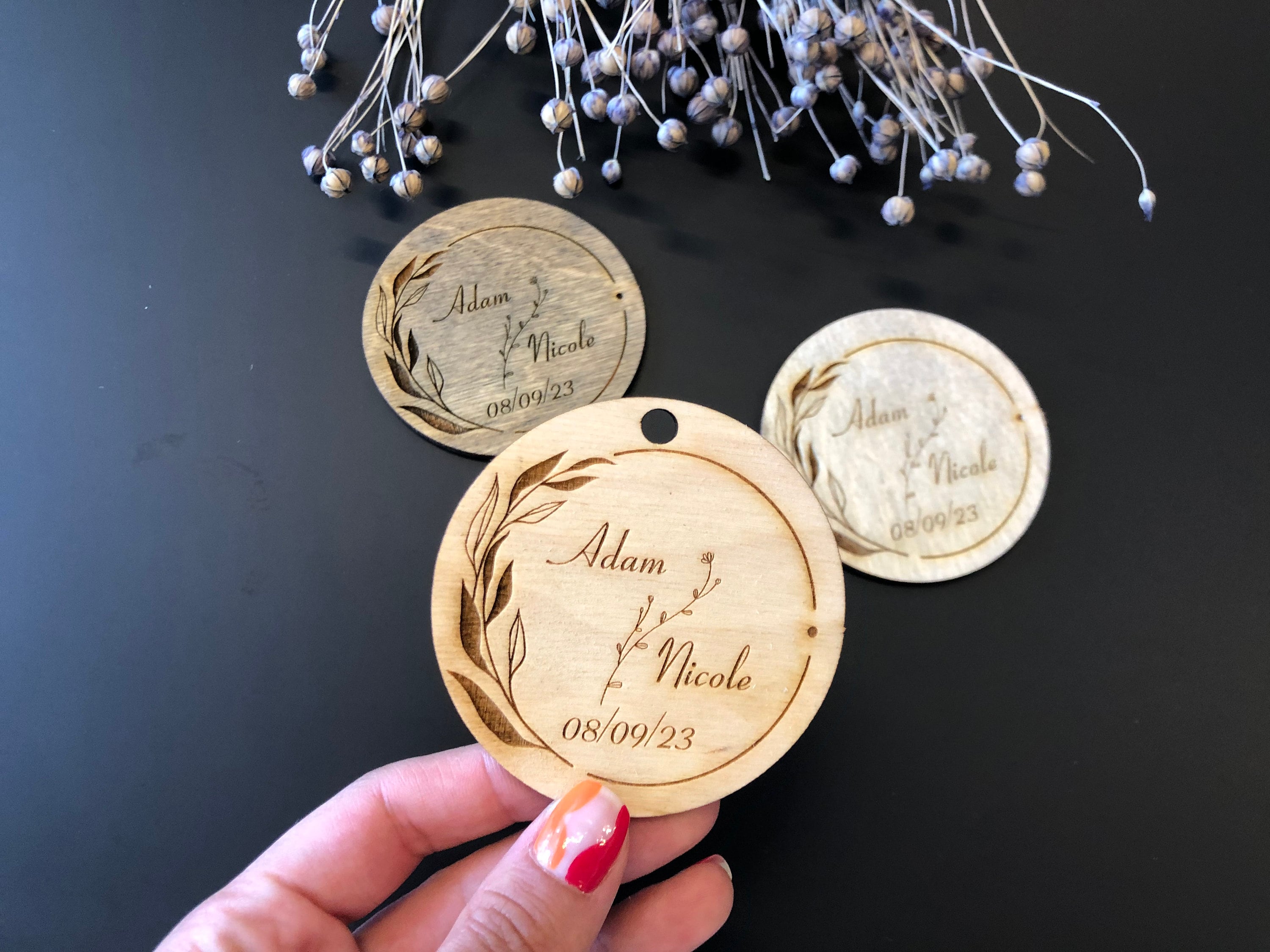 Hochzeit Bevorzugung Ornament Bulk, Hochzeit Ornamente Holz, handgemacht Danke Gefallen