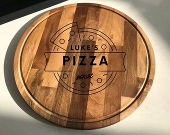 Personalized Pizza Board, Pizza Lover Gift, Pizzeria Party Gift, Wooden Pizza Plate, Restaurant Branding, New Home Gift, Mother's Day Gift