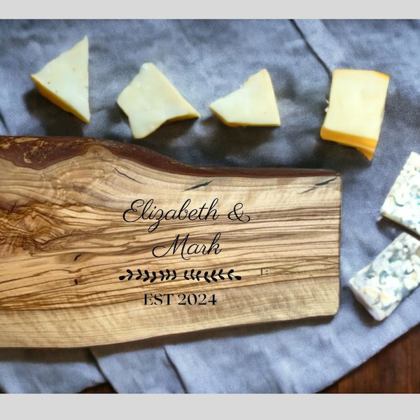 Newlywed couple gift charcuterie board, Established date cutting board custom, Engagement gift for neighbors, Cook lover gift farmhouse home