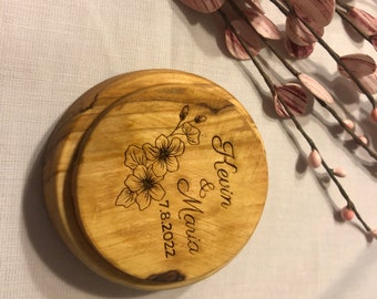 Griechische Hochzeitsgeschenke, Olivenholzgeschenk, Dankeschön-Gefälligkeiten, personalisiertes Geschenk für die Gäste