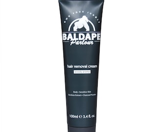 BALDAPE PARLOR ontharingscrème voor heren met houtskool voor hoogwaardige ontharing, extra zacht voor de huid