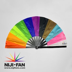 LGBT Pride Inclusive Flag Clack Fan *Blacklight Reactive*