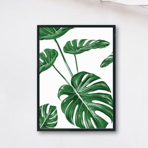 Monstera Print | Digital Download | Leaf Print | Wall Art | Home | Contemporary | A4 Poster | Tropical | Gift | Present