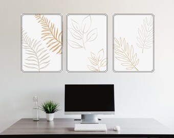 Pastel Leaf Print | Digital Download | Digital Print | A4 | Wall Art | Home Decor | Leaf Design