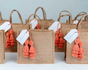 10 piccoli sacchetti di tela di iuta, sacchetti di benvenuto per il matrimonio, sacchetti di iuta, sacchetti regalo, bomboniere, sacchetti di tela, bomboniere per matrimoni, bomboniere per addio al nubilato