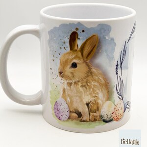 Easter Mug Template: Watercolor Bunny Design - Digital Download