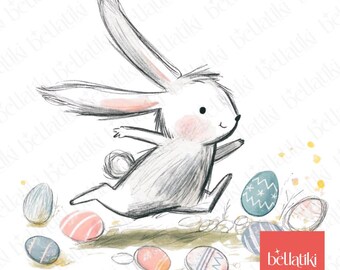 Bunny & Chick Easter Clipart | Watercolor Spring PNGs (Digital Download)