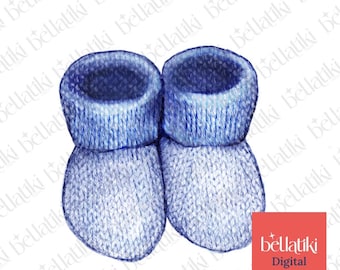 Baby Booties Clip Art: Commercial Use PNG Designs (Digital Download