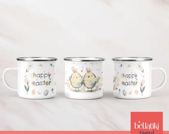 Easter Camp Mug Sublimation Template | Bunny & Chick PNG (Digital Download)