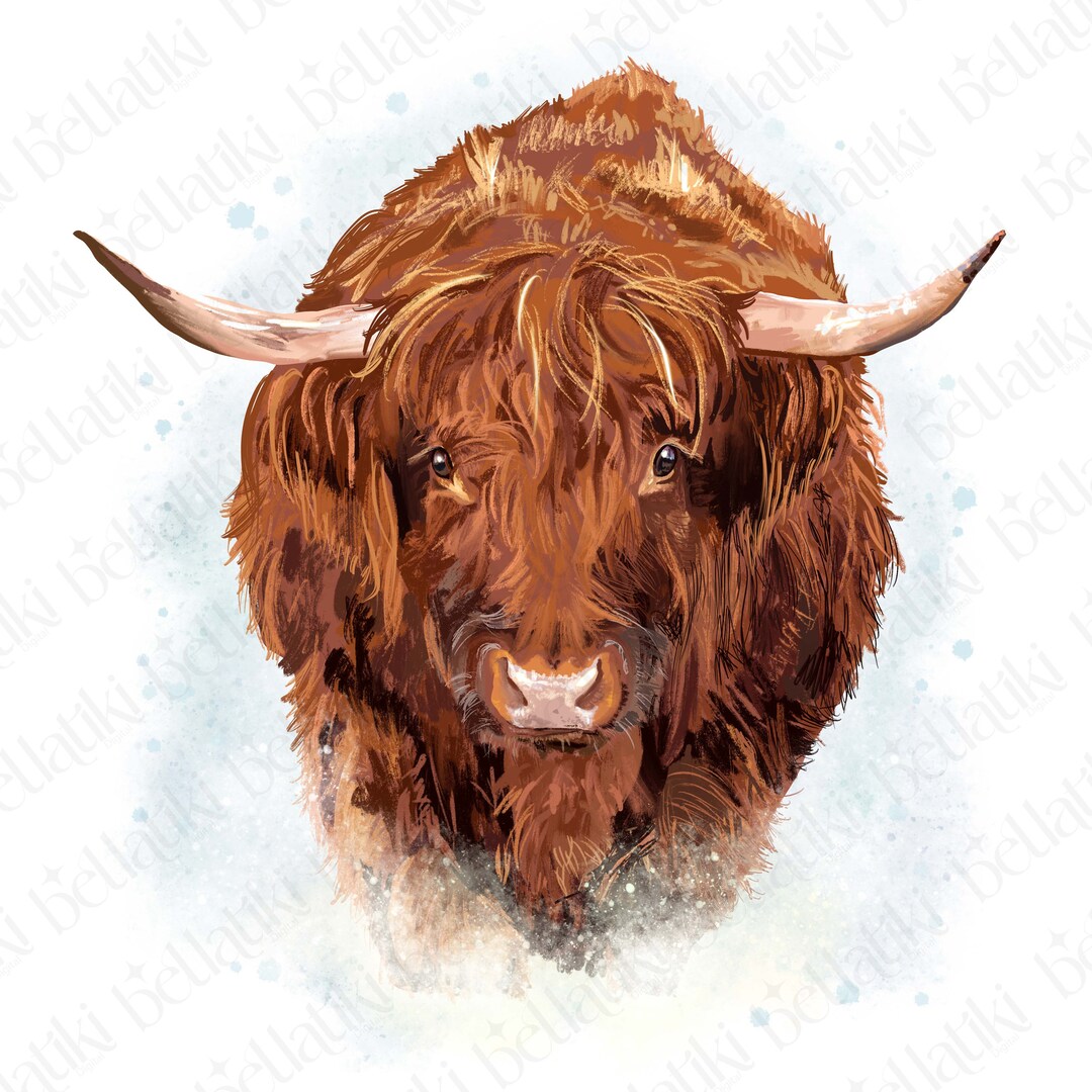 Highland Cow PNG File for Clip Art And/or Sublimation | Original ...